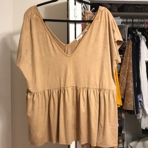 Kimchi Blue Urban Outfitters Suede Babydoll Top